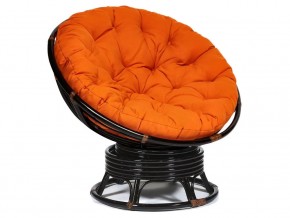 Кресло-качалка Papasan w 23/01 B с подушкой Antique brown, ткань Оранжевый в Сысерти - sysert.магазин96.com | фото