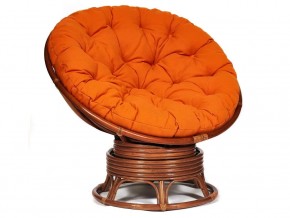 Кресло-качалка Papasan w 23/01 B с подушкой Pecan, ткань Оранжевый в Сысерти - sysert.магазин96.com | фото